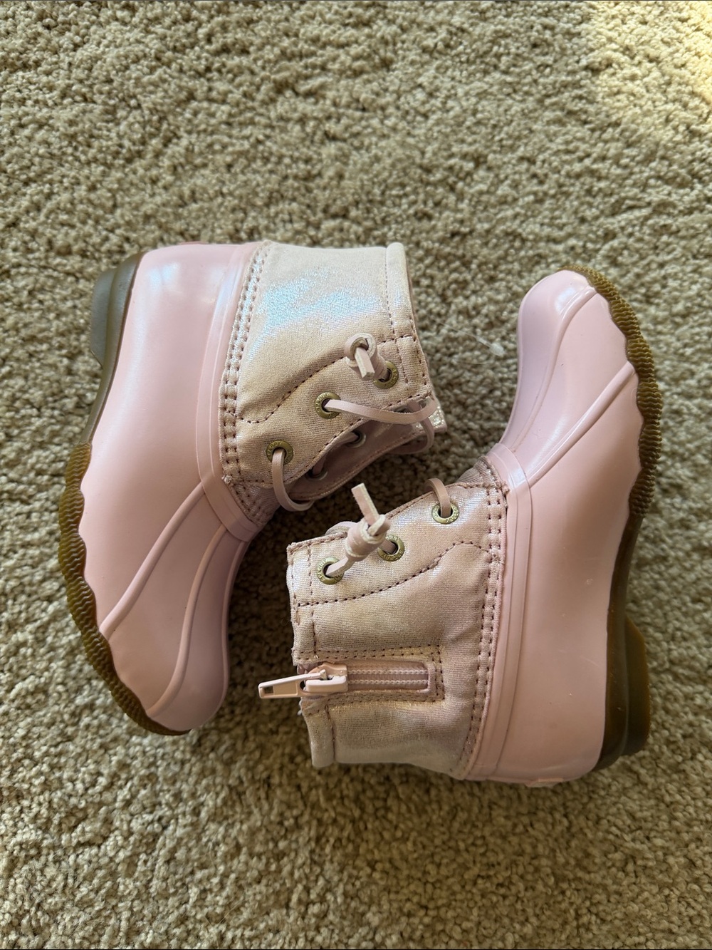 Sperry Kids Light Pink Waterproof Duck Boots